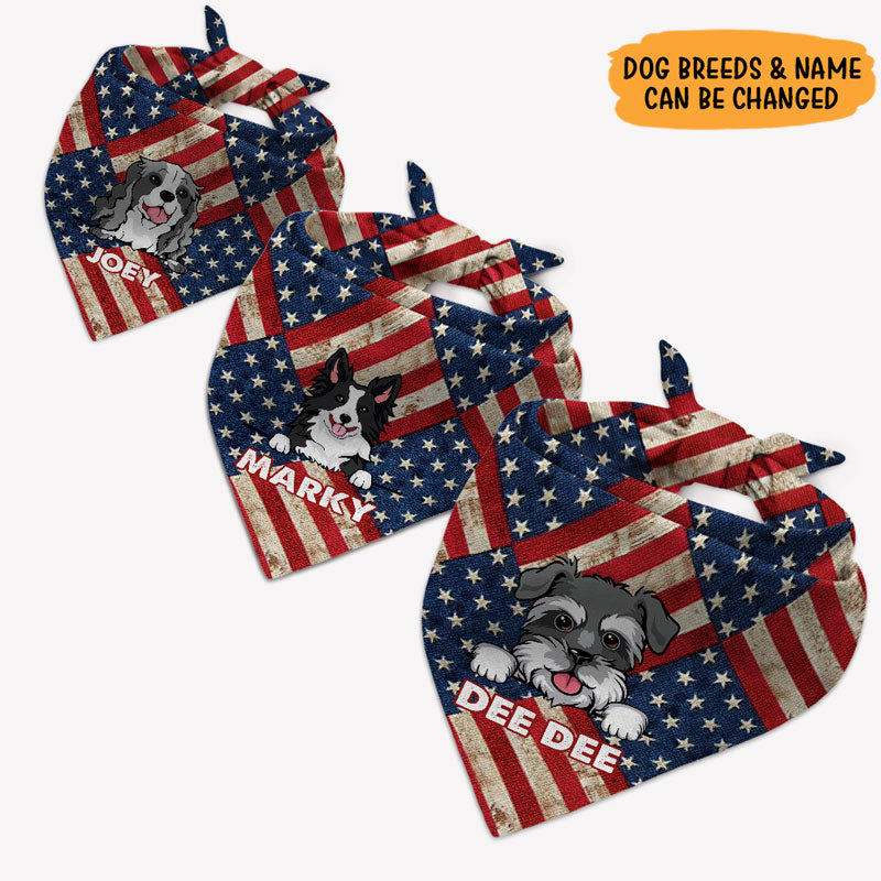 Patriotic Dog Bandana, Personalized Bandana, Custom Dog Lovers Gifts