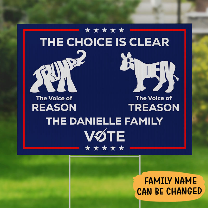 The Voice Of Reason Trump, Personalized Yard Sign, Trump Sign, Election 2024
