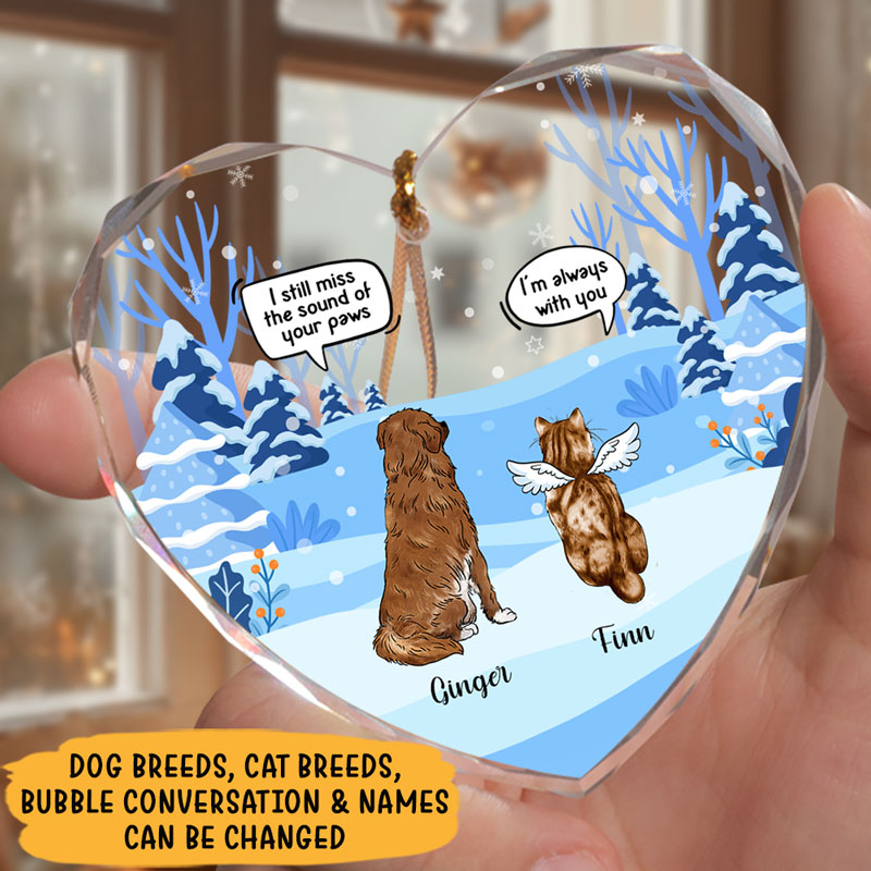 Still Talk About You Dog Cat, Personalized Heart Glass Ornament, Dog Ornament, Gifts For Pet Lovers