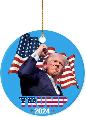 Trump Shot Ornament, Trump Assassination, Christmas Ornament, Election 2024