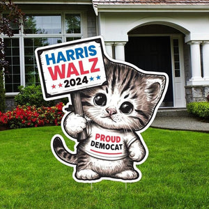 Harris Walz Proud Democat Yard Signs, Gift For Kamala Harris Supporters, Election 2024