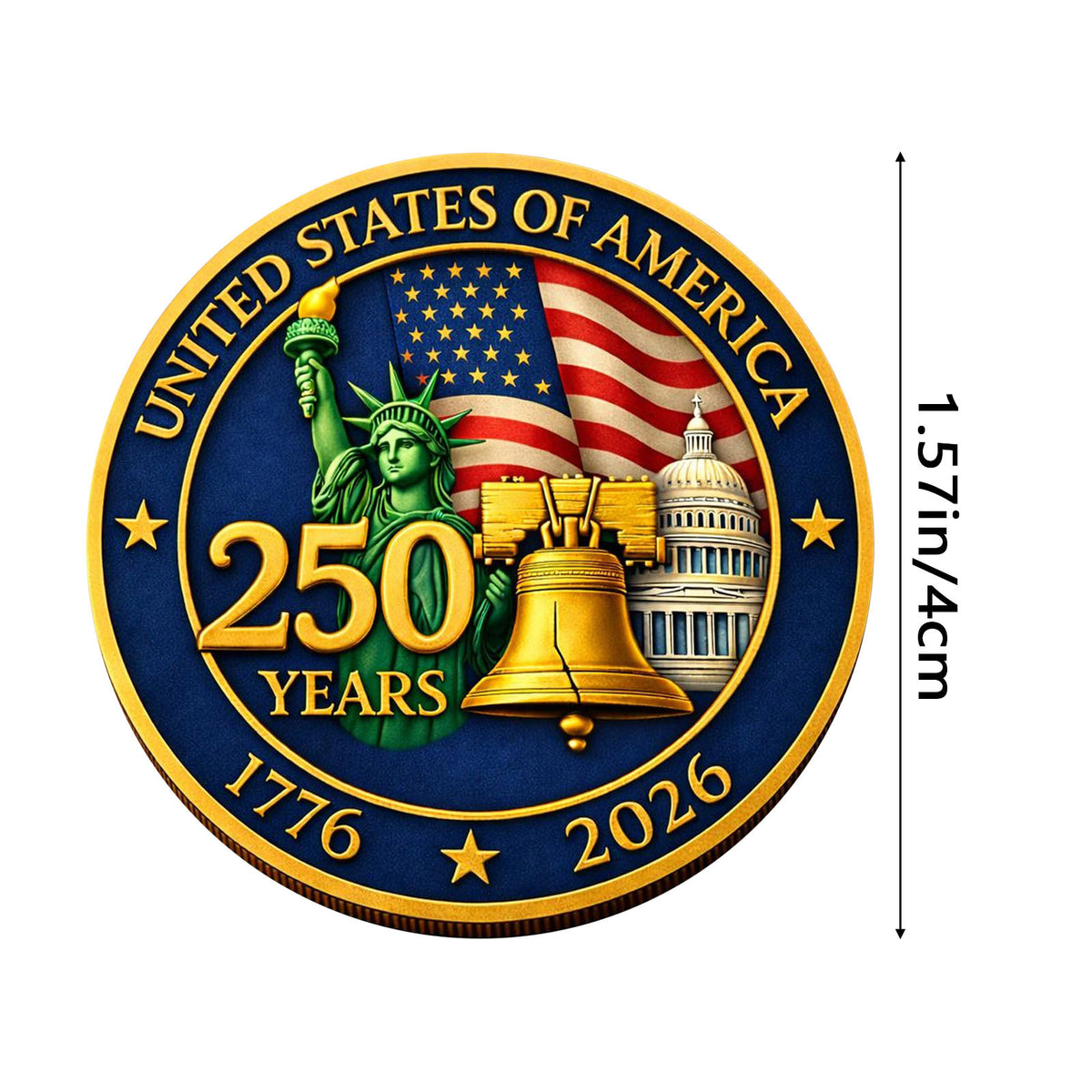 3D Embossed 250th Anniversary Coin, Commemorative Challenge Coin, Collectible Souvenir Gift, Limited Edition Coin