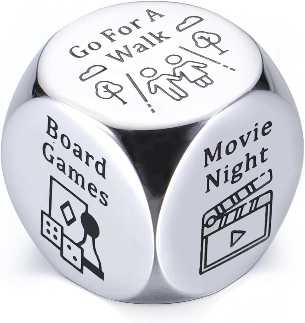 Night Dice for Couples: Engraved Steel Takeout Dice – Fun Gifts for Her, Ideal for Choosing Dinner Options, Gift For Couple