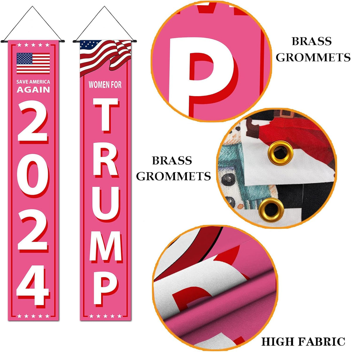 Women for Trump 2024 Porch Signs, Banners Outdoor, Gift For Trump Fans, Election 2024
