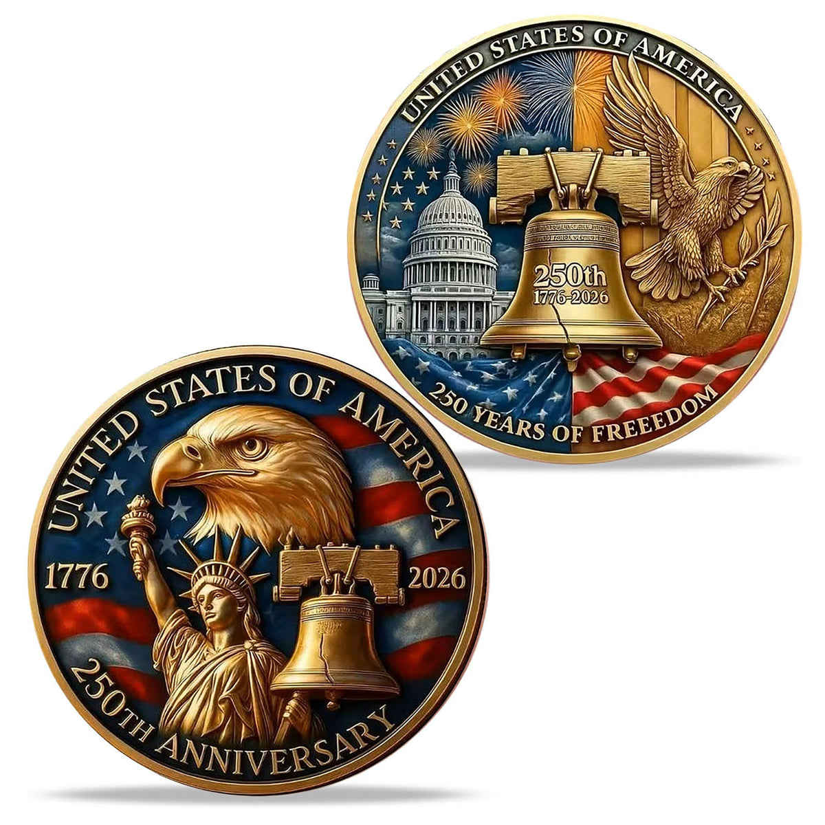 3D Embossed 250th Anniversary Coin, Commemorative Challenge Coin, Collectible Souvenir Gift, Limited Edition Coin