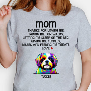 Personalized dog mom shirt, gift for dog lovers - Thanks for loving me dog Pop Art, custom t-shirt for dog lovers