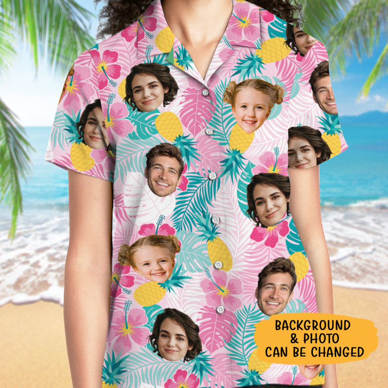 Custom Face Hawaiian Pattern, Beach Shirt, Personalized Hawaiian Shirt, Custom Photo