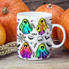 Colorful Halloween Ghosts 3D Inflated, Personalized Full Wrap Mug, Halloween Gifts