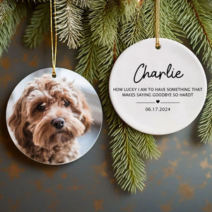 Saying Goodbye So Hard, Personalized Ornaments 2 Sides, Memorial Gift For Loss Of Pets, Custom Photo