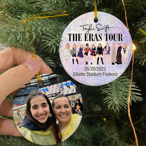 Eras Tour Ornament V3, Personalized Circle Ornaments 2 Sides, Custom Photo