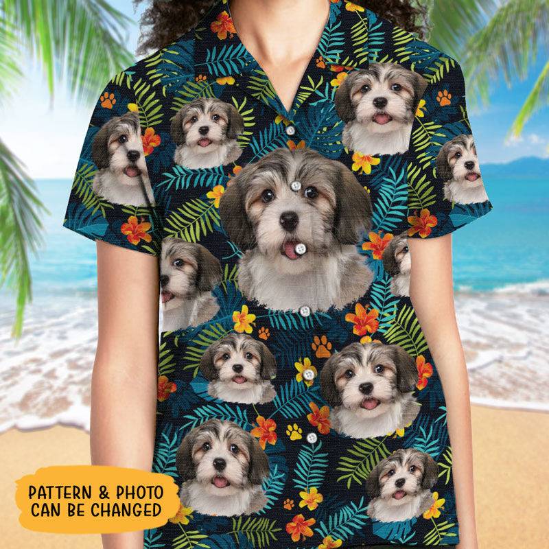 Tropical Hawaiian Pattern, Beach Shirt, Personalized Hawaiian Shirt, Custom Photo