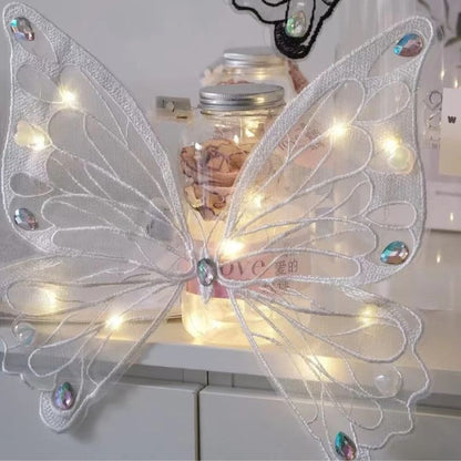 Dog and Cat Butterfly Glowing Wings, Summer Clothes for Pets, Small/Medium Dogs and Cats Halloween Costume