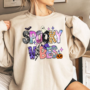 Spooky Vibes Shirt, Autumn Sweatshirt, Halloween Ghost Sweatshirt, Halloween Shirt