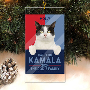 Cats For Kamala 2024, Personalized Shape Ornament, Gift For Kamala Harris Supporters, Custom Photo, Election 2024