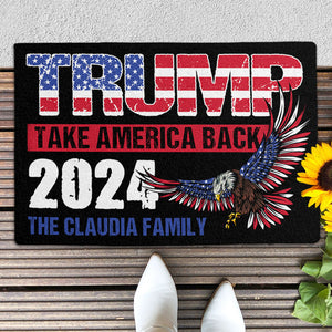 Trump Take America Back Eagle, Personalized Doormat, Home Decoration For Trump Fans, Election 2024