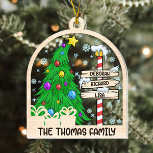 Custom Family Name Christmas Tree, Personalized Acrylic Shape Ornament, Family Gift, Christmas Gift