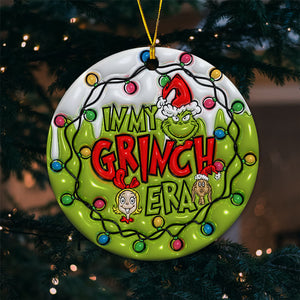 In My Grinch Era Ornament, 3D Inflated Christmas Ornament, Trendy Ornament, Gift For Family