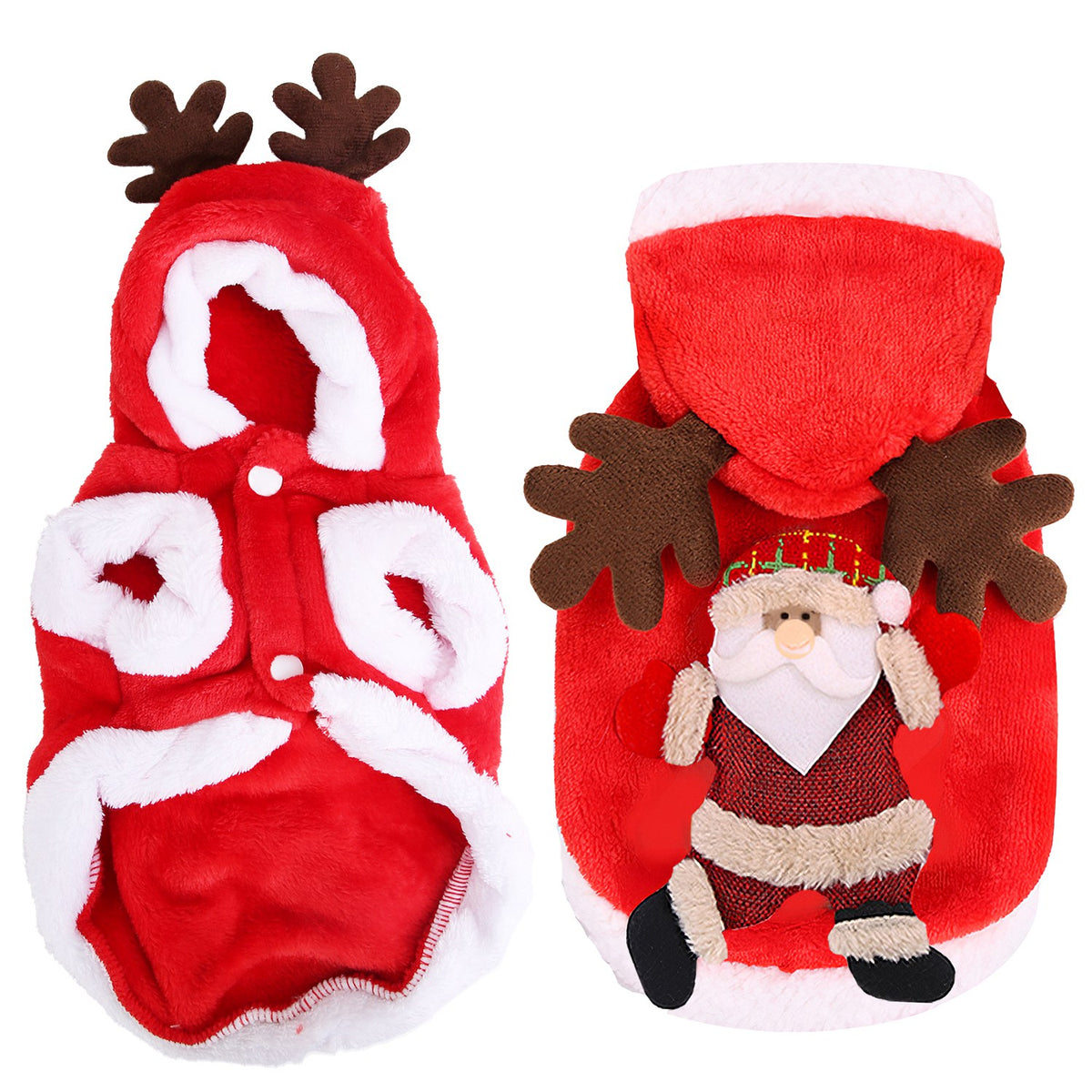 Pet Christmas Clothes Santa Claus' Reindeer Costume Winter Outfit For Small & Medium Dogs/Cats