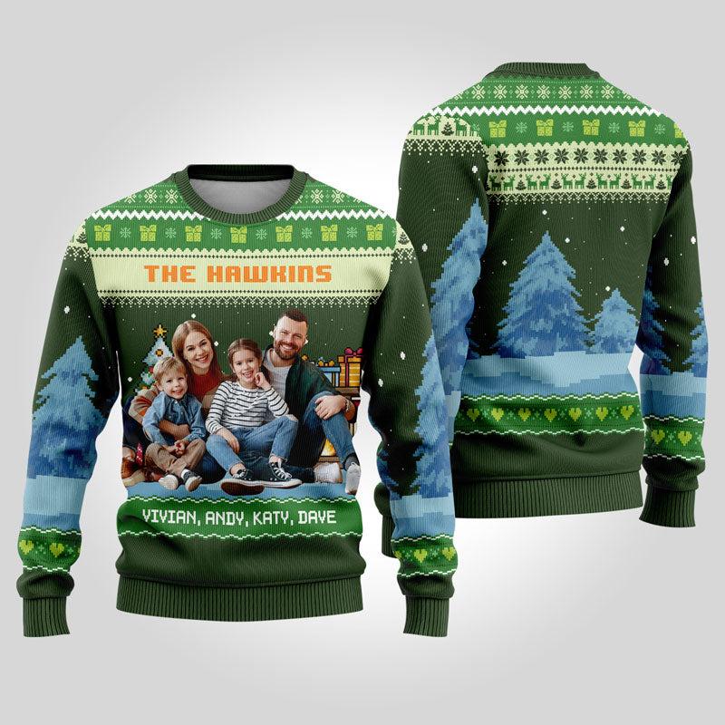 Custom Photo Family Funny Shirt, Personalized All-Over-Print Sweater, Kid Sweatshirt, Ugly Sweater