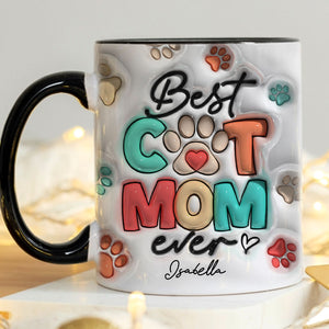 Dog Mom Dog Dad 3D Inflated Mug, Personalized Ceramic Mug, Gift For Pet Lovers