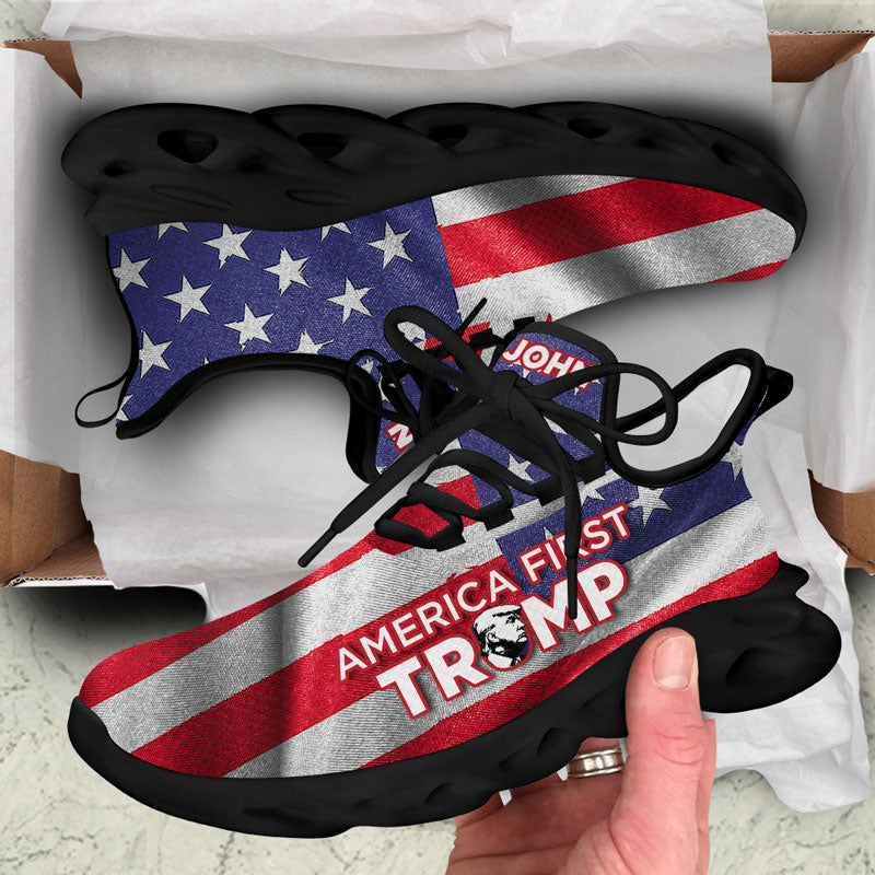 America First Trump MaxSoul Shoes, Personalized Trump Sneakers, Trump Shoes, Election 2024