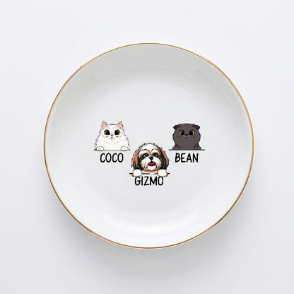 Personalized Pet Trinket Dish, Custom Cat & Dog Name Jewelry Dish, Pet Lover Gift, Cute Pet Ring Dish, Custom Pet Dish