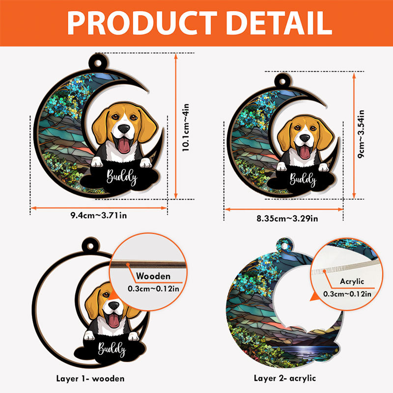 Peeking Dog Suncatcher, Personalized Suncatcher Ornament, Car Hanger