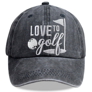 Golf Hats for Men Women, Golf Gifts for Mom Dad, Adjustable Embroidered Wash Cotton Baseball Cap