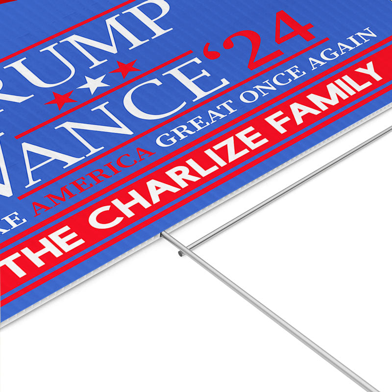 Trump Vance 24 Make America Great Once Again, Personalized Yard Sign, Trump Sign, Election 2024