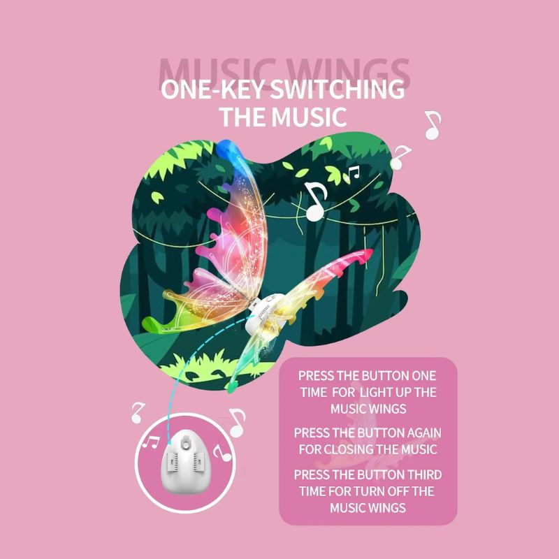 Electric Butterfly Wings Luminous Toy Butterfly Back Flower Fairy pet accessories, Halloween Costume for Dogs