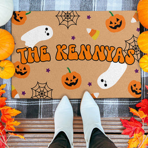 Welcome Halloween Door Mat, Personalized Doormat, Autumn Decor Ideas