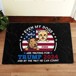 Even My Dogs Waiting Trump, Personalized Doormat, Trump Doormat, Gift For Dog Lovers, Custom Photo, Election 2024