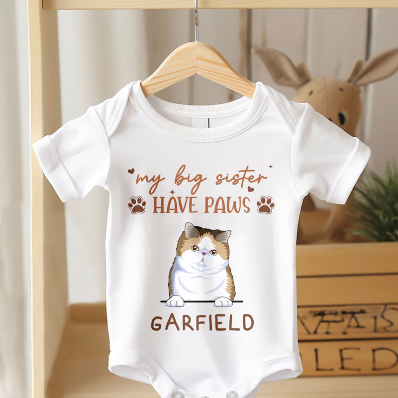 My Sibling Has Paws Personalized Baby Clothes Custom Baby Onesies Baby Shower Gifts