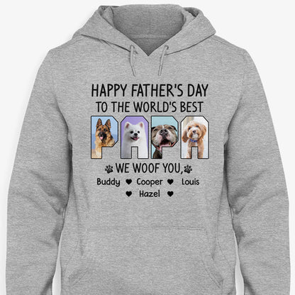 Personalized Happy Father's Day Best Dog Dad Photo Shirt - Gift From the Dog