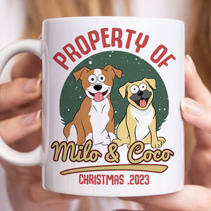 Property Of Dog Pop Eyed, Personalized Ceramic Mug, Gift For Dog Lovers, Custom Photo