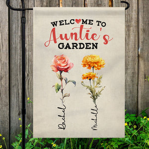 Grandma's Garden, Birth Month Flowers, Personalized Decorative Garden Flags