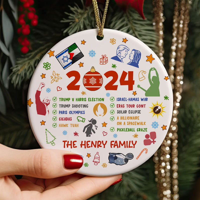 Notable Events 2024 Christmas Ornament, Personalized Ornaments, Year To Remember Gifts Idea