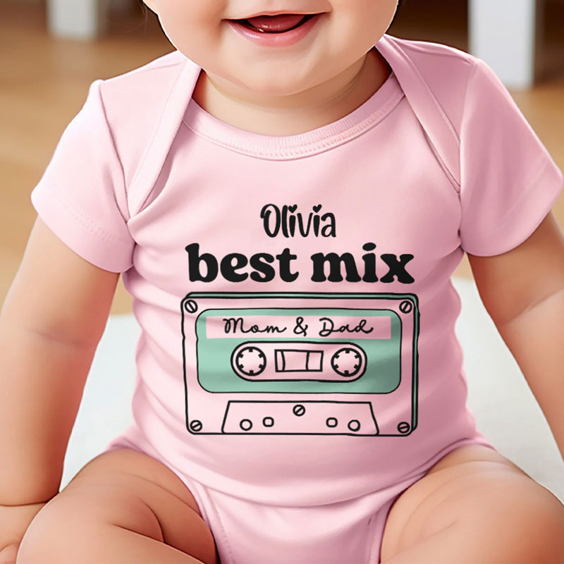 Best Mix Of Mom And Dad, Personalized Baby Clothes, Custom Baby Onesies, Baby Shower Gifts