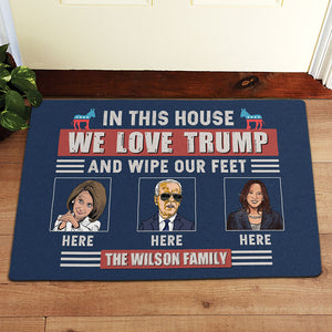 In This House We Love Trump, Personalized Doormat, Trump Doormat, Gift For Trump Fans, Home Decoration, Election 2024