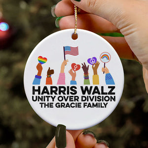 Unity Over Division Kamala Harris Tim Walz, Personalized Ornament, Kamala Ornaments, Election 2024