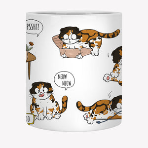 Mischievous Cat Mug, Personalized Ceramic Mug, Gift For Cat Lovers