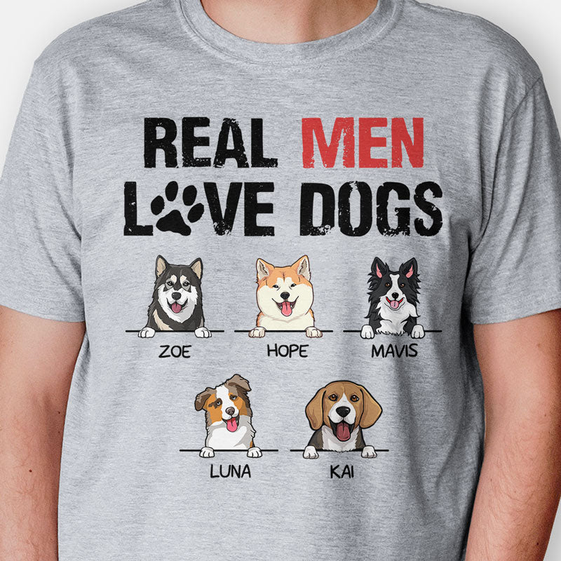 Real Men Love Dogs, Personalized Shirt, Gifts For Dog Lovers, Custom Photo