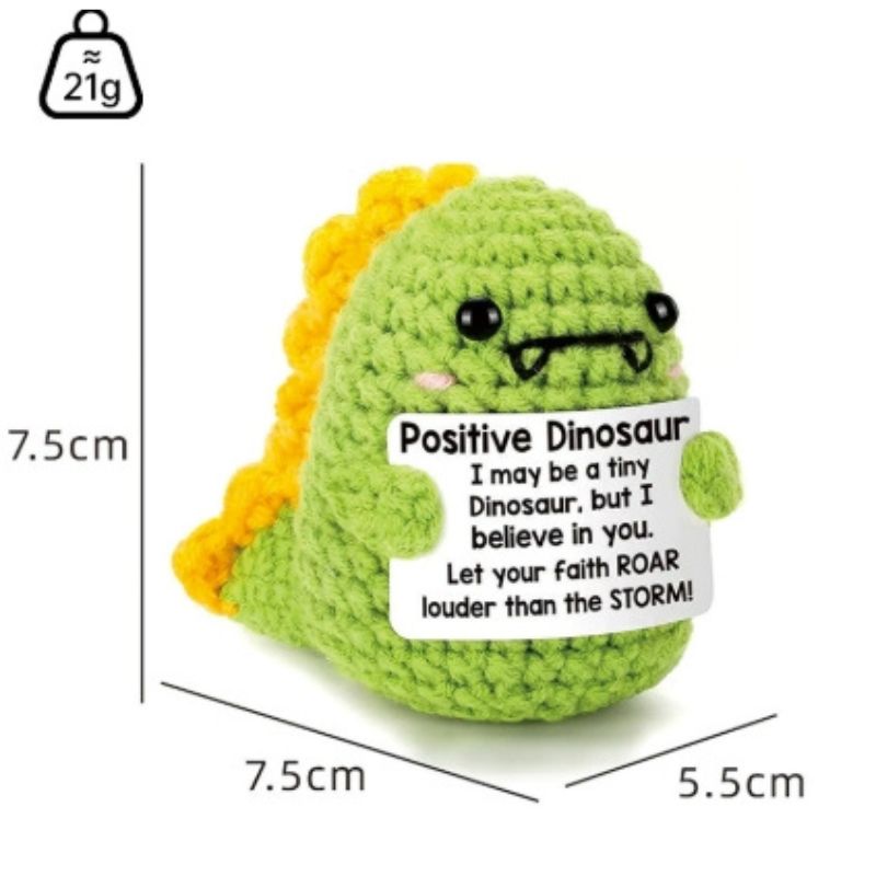 Emotional Support Animal Crochet Toys Handmade Gifts with Message for Women Men Friends Coworkers, Birthday Christmas Valentine's Gift