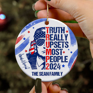 Truth Really Upsets Most People Trump 2024, Personalized Ornaments, Trump Ornament, Election 2024