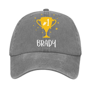 Personalized First Trophy Washed Cap, Gift For Him, Father's Day gift, Anniversary gifts