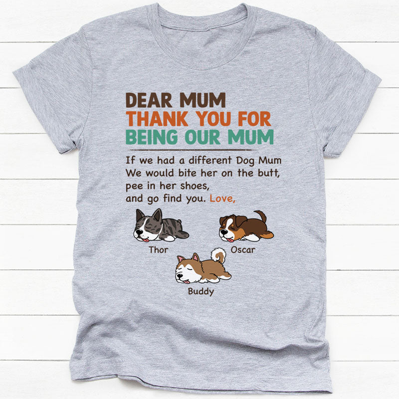 Dog mom shirt, Mother's Day gift for dog lovers - Bite the butt, custom photo, custom t-shirt for dog lovers