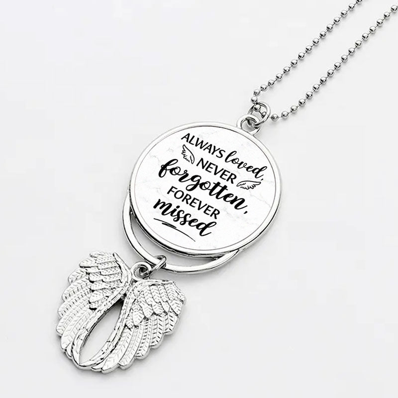 Always Love, Never Forgotten, Personalized Wings Keychain, Car Hanger, Custom Photo