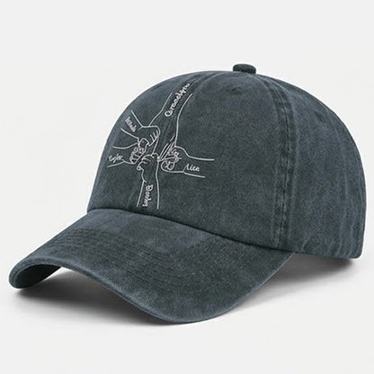 Father’s Day Hand Fist Bump Printed Washed Baseball Cap for Dad, Gift For Him, Father's Day gift, Gift For Grandpa