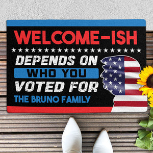 Welcome-ISH Trump, Personalized Doormat, Home Decoration For Trump Fans, Election 2024