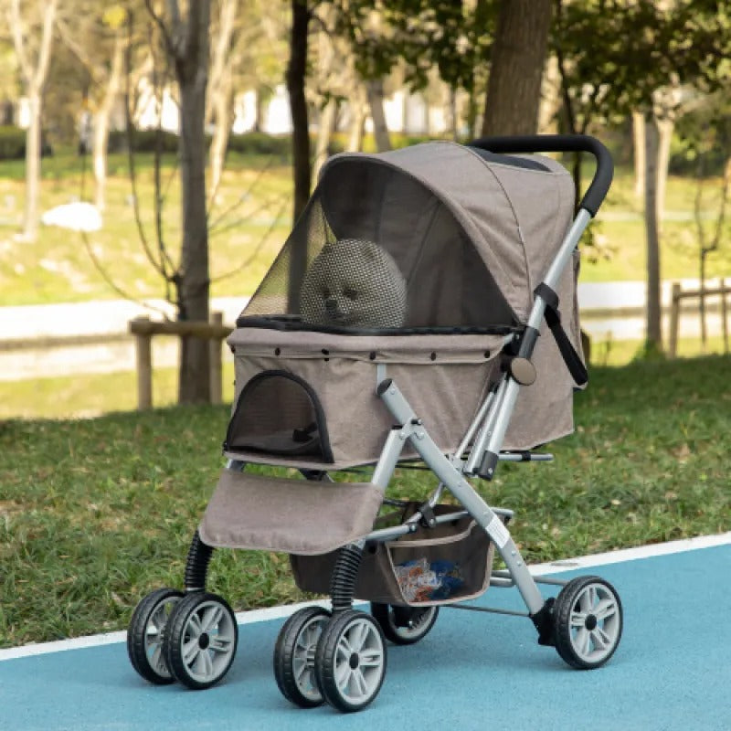 Dog Stroller For Small Dogs Cats, 4 Wheels One-Click Fold Pet Stroller With Swivel Wheels, Pet Accessories, Products For Your Pet